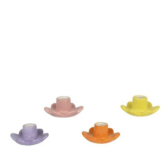 Kandelaar Dolomiet D.7.8cm X H.3.7cm 4 Assortiment