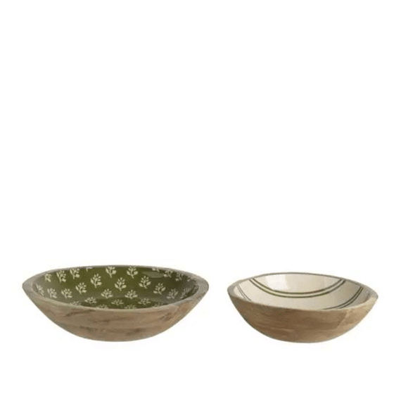 Schaal Mangohout Fsc Mix 70% D.30cm X H.6.5cm Groen/kleur