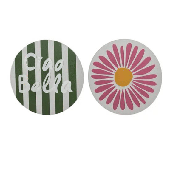 Spiegel Glas D.22cm X H.0.3cm 2 Assortiment