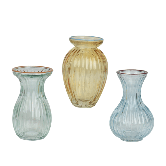 Vaas Glas D.7.6cm X H.13cm Assortiment