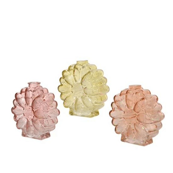 Vaas Glas L.14cm X W.5.5cm X H.16.3cm 3 Assortiment