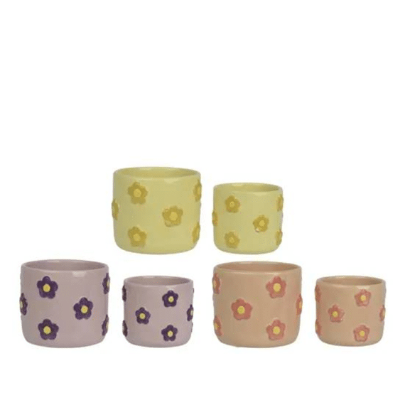 Planter Dolomiet D.13.5cm X H.12cm 3 Assortiment