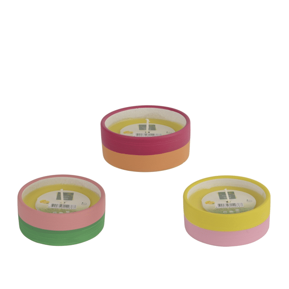 Citronella Kaars Wax Buiten D.9.5cm X H.4cm Assortiment