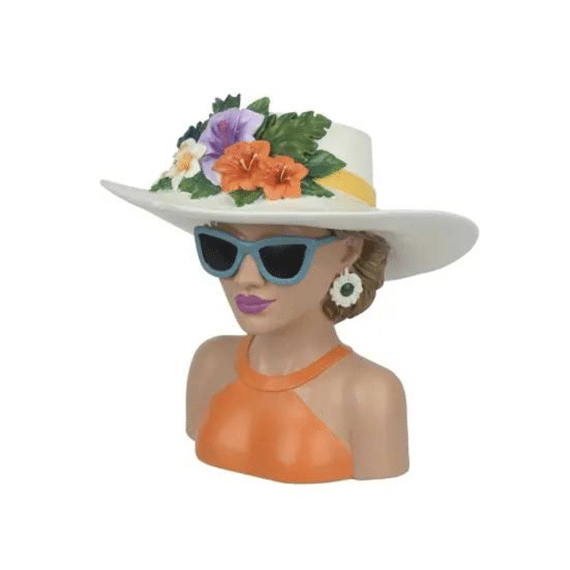 Planter Polyresin L.31cm X W.20cm X H.30cm Oranje/kleur