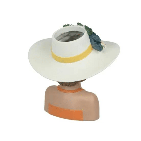 Planter Polyresin L.22cm X W.16.5cm X H.21cm Oranje/kleur