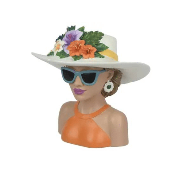 Planter Polyresin L.22cm X W.16.5cm X H.21cm Oranje/kleur