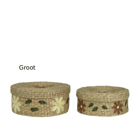 Opbergmand Zeegras Naturel/kleur Groot