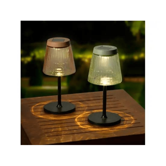 Solar Tafellamp Glas Steady D.11.5cm X H.25cm 2 Assortiment