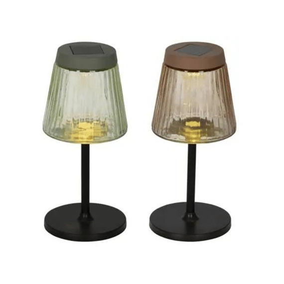 Solar Tafellamp Glas Steady D.11.5cm X H.25cm 2 Assortiment