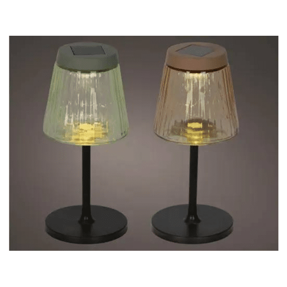 Solar Tafellamp Glas Steady D.11.5cm X H.25cm 2 Assortiment