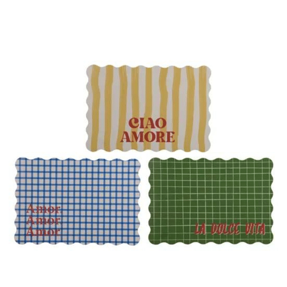 Placemat Pp L.42cm X W.29.5cm X H.0.04cm 3 Assortiment