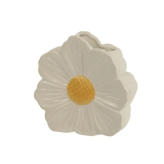 Vaas Dolomiet L.2cm X W.15.2cm X H.14.8cm Wit