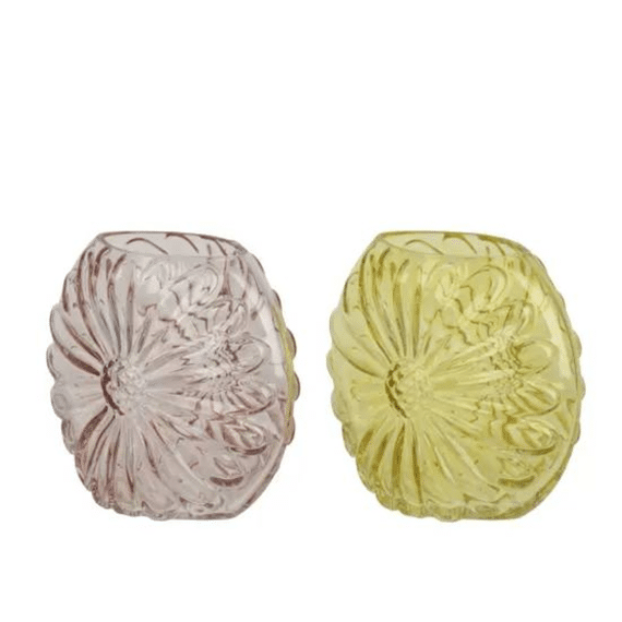 Vaas Glas L.20cm X W.11cm X H.18cm 2 Assortiment