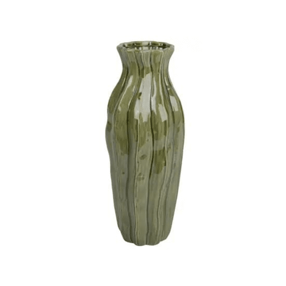 Vaas Porselein D.16.5cm X H.41.5cm Groen