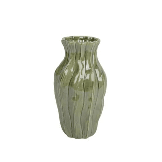 Vaas Porselein D.14.5cm X H.26cm Groen