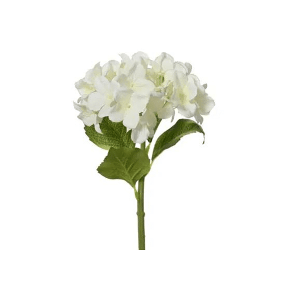 Hortensia Op Steel Polyester D.14cm X H.35cm Wit