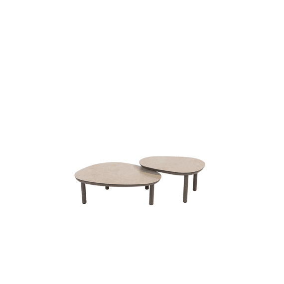 4 Seasons Monroe Set Van 2 Tafels 65xh32cm + 80xh27cm Terre
