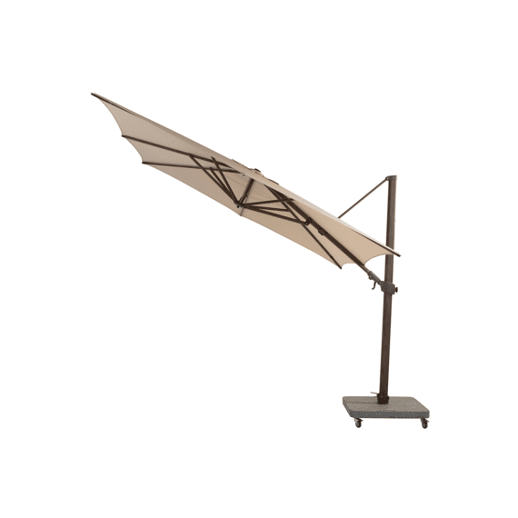 4 Seasons Parasol Siesta Premium 300x300cm Wenge Frame Beach + Voet 90kg + Wieltjes