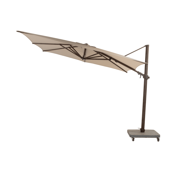 4 Seasons Parasol Siesta Premium 300x300cm Wenge Frame Beach + Voet 90kg + Wieltjes