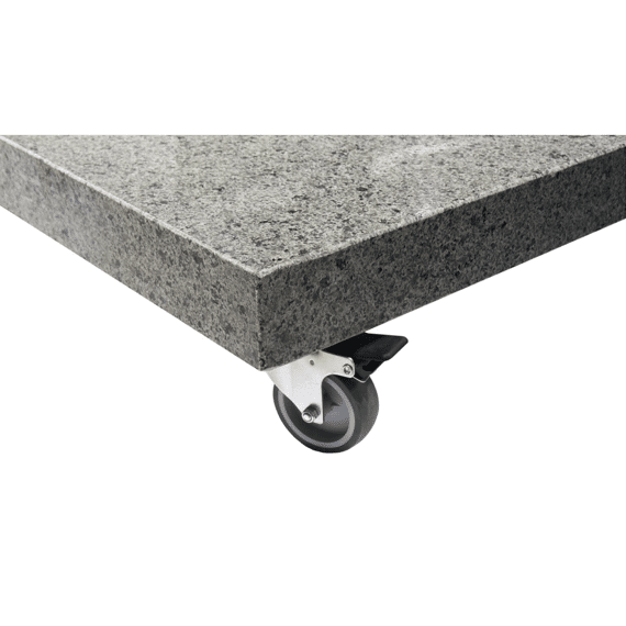 4 Seasons Parasol Siesta Premium 300x300cm Wood Look Frame Sand + Voet 90kg + Wieltjes