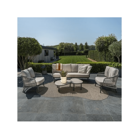 4 Seasons Alicante Lounge Salon 3-zit Bank Met 2 Fauteuils Anthraciet