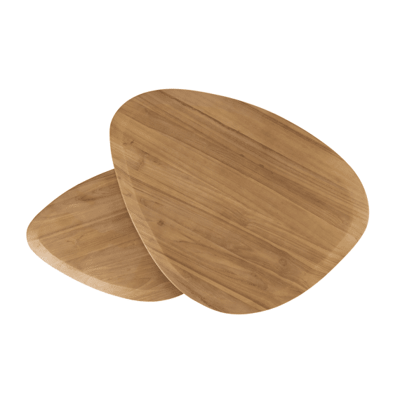 Callisto Organic Set Van 2 Bijzettafels 70x50xh35cm + 95x70xh40cm Teak Natural