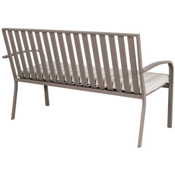 Milan Alu 3-zit Bank Taupe 150x64x90cm Met Beige Kussen