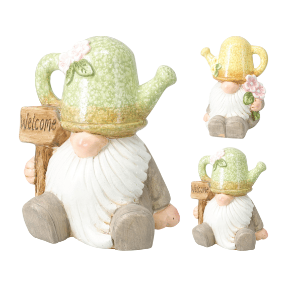 Gnome Zittend 13x12x16cm 2 Assortiment 