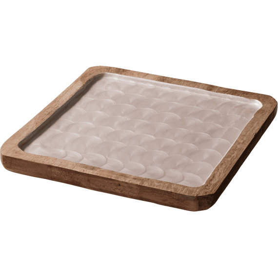 Dienblad Van Mangohout Met Wit