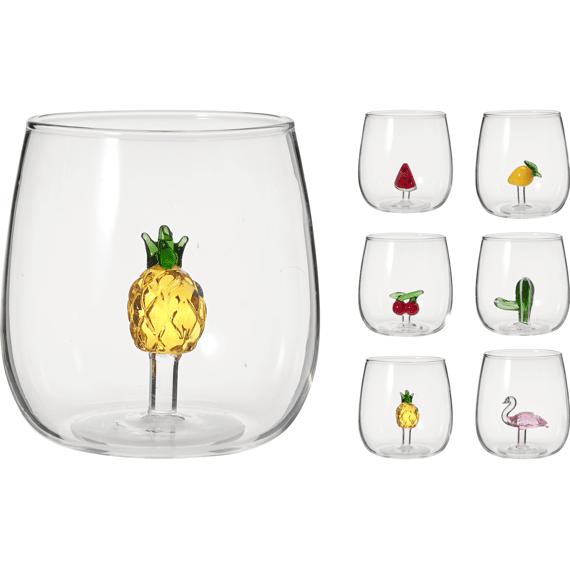 Drinkglas Met Decoratie 6 Assortiment 