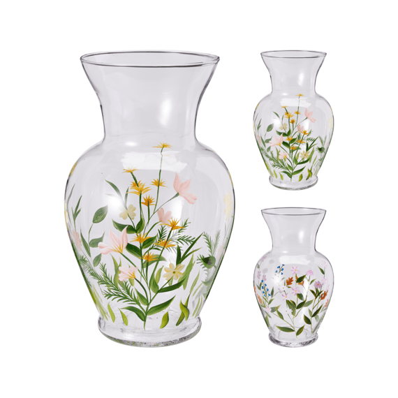 Vaas Glas 16.5x27cm 2 Assortiment 