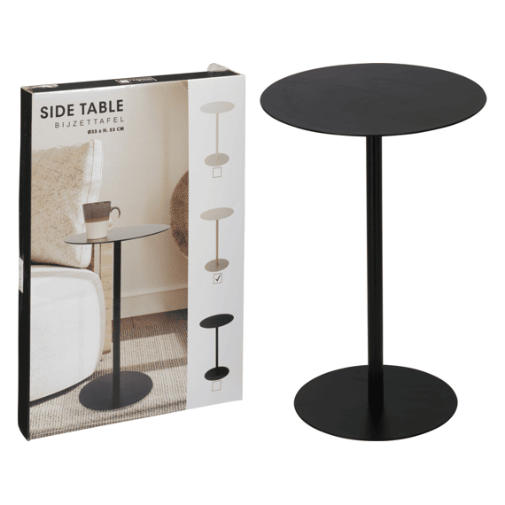 Bijzettafel Rond 35x53cm Zwart