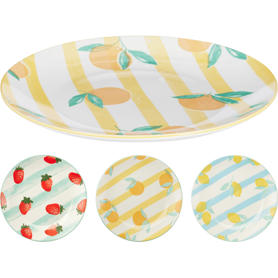 Bord Porselein Dia 19cm  3 Assortiment 