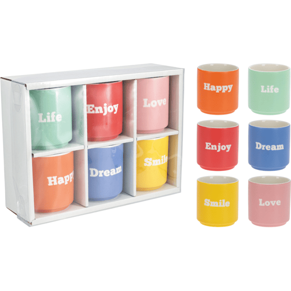 Beker New Bone Porselein 6sts