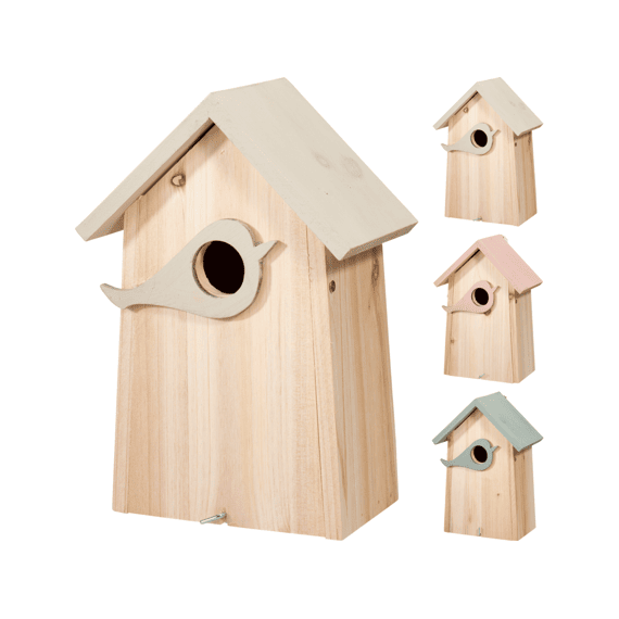 Vogelhuis Hout 16x10x23cm 3 Assortiment 