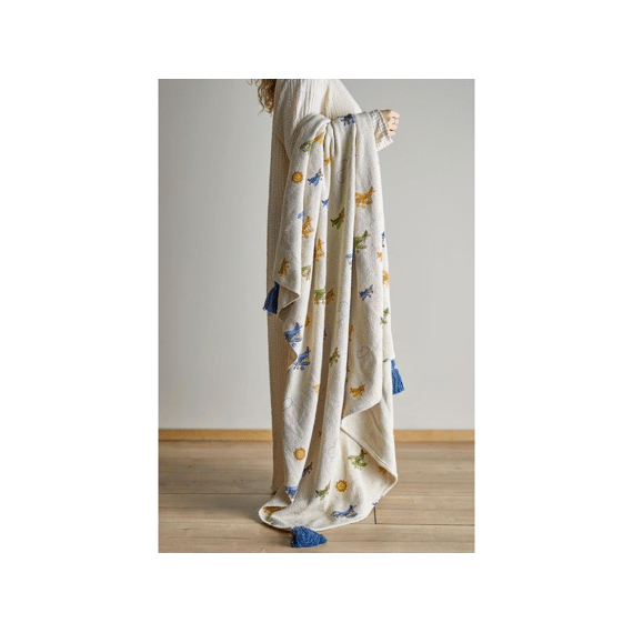 Bloomingville Mini Plane Deken Natuur 160x130cm