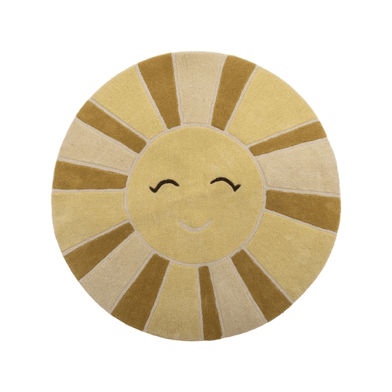 Bloomingville Mini Wollen Tapijt Zon Geel