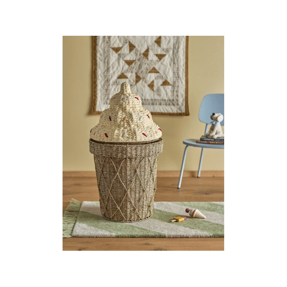 Bloomingville Mini Cillie Mand Met Deksel Natuur Water Hyacinth 40x72cm