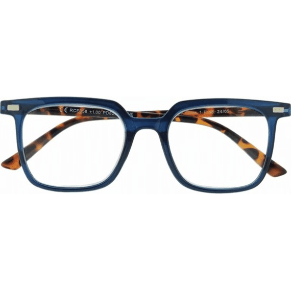 Icon Eyewear Square Frame Blue Tortoise +1.00