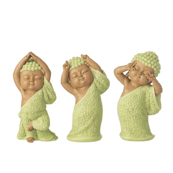 Monnik Leuk Polyresin Munt 13.5x10x20cm 3ass.