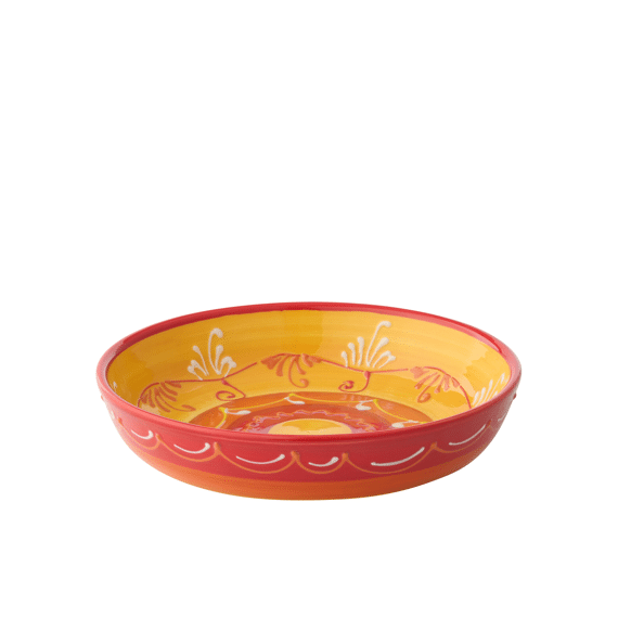 Diep Bord Keramiek Oranje/rood 25x25x6cm
