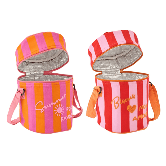J-Line Lunchtas Summer/bisous Gestreept K 17x17x25cm 2 Assortiment