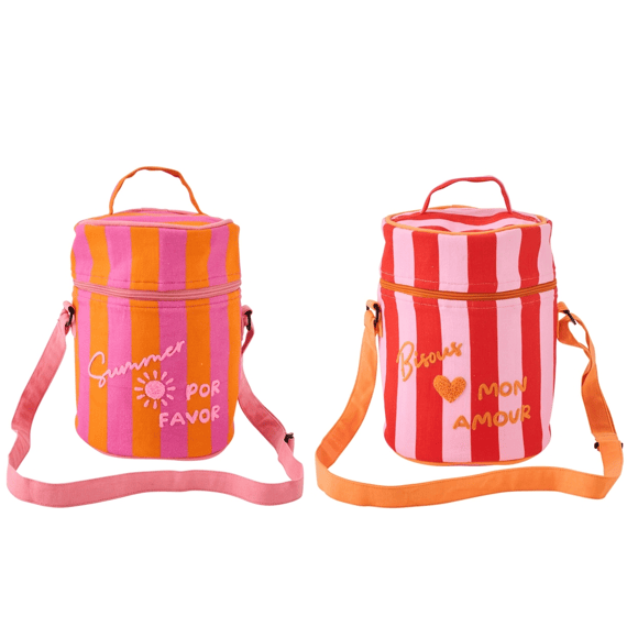 J-Line Lunchtas Summer/bisous Gestreept K 17x17x25cm 2 Assortiment