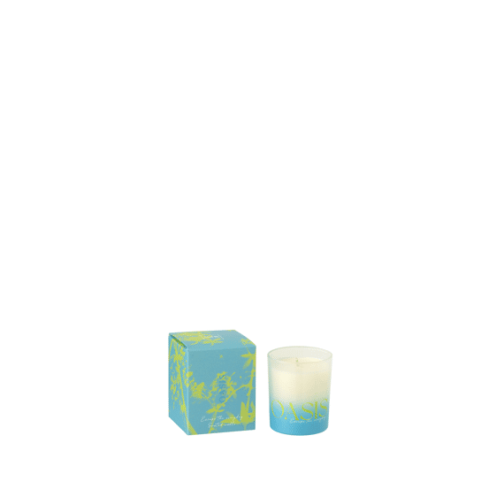 Geurkaars Oasis Was Blauw/groen S 8x8x10cm