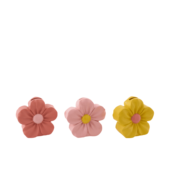 Spaarvarken Bloem Polyresin Mix Small 13x5.8x12cm 3 assortiment