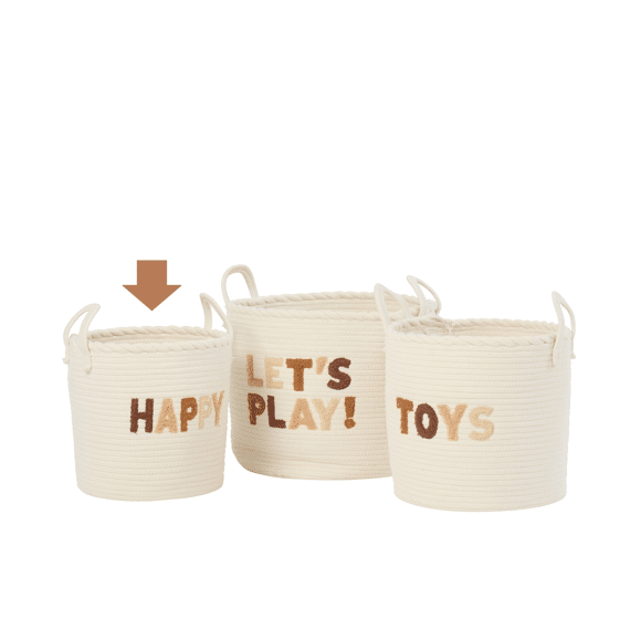 Mand Kinderen Katoen Wit/bruin S 30x30x27cm