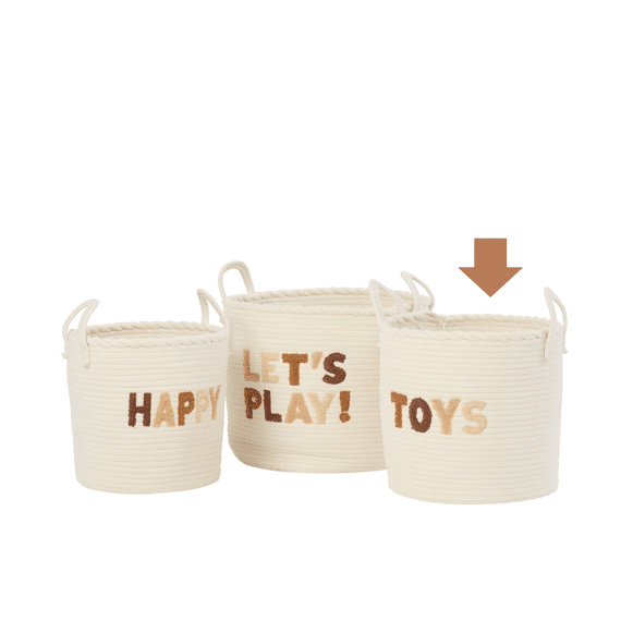 Mand Kinderen Katoen Wit/bruin M 35x35x31cm