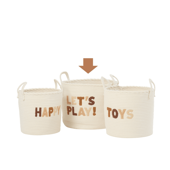 Mand Kinderen Katoen Wit/bruin L 40x40x36cm