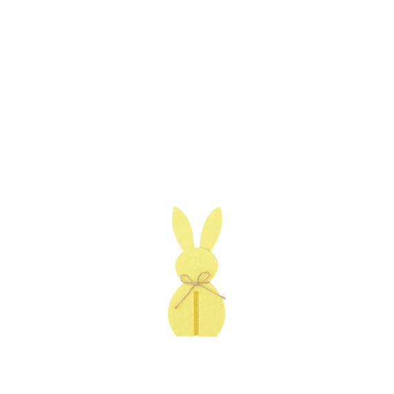 Konijn Vilt Geel Small 11.5x11.5x26cm