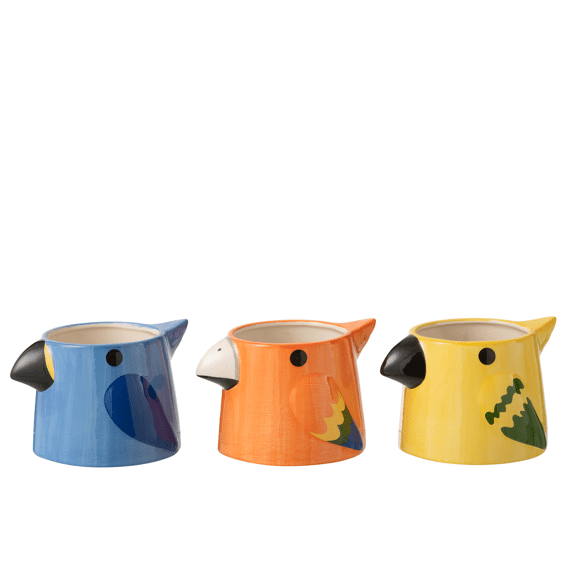 Bloempot Vogel Keramiek 19.8x15.5x13cm 3 assortiment